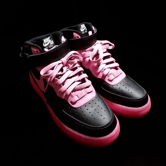 Nike Pink & Black Custom Air Force 1sπ - Picture 7 of 15